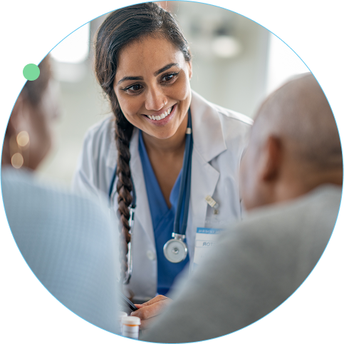 health professional talking to patients
